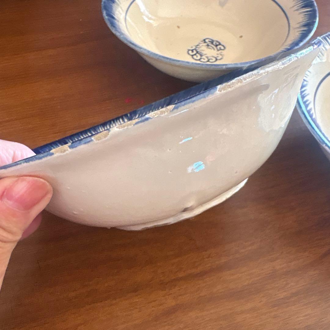 ベトナムヴィンテージソンベ焼き深皿3枚セット