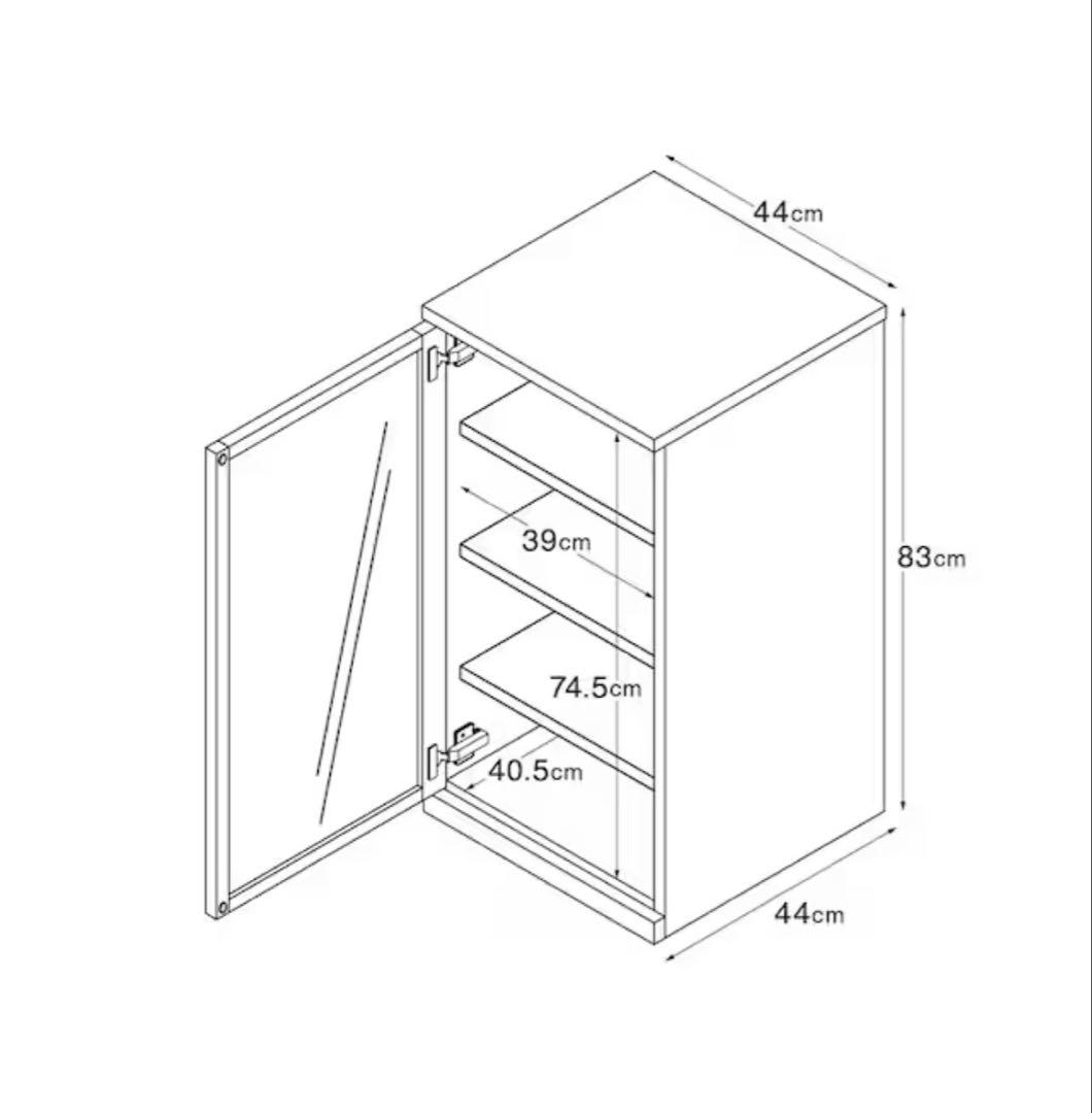無印良品木製キャビネットガラス扉スリムウォールナット材突板2/2磯野タマさま専用
