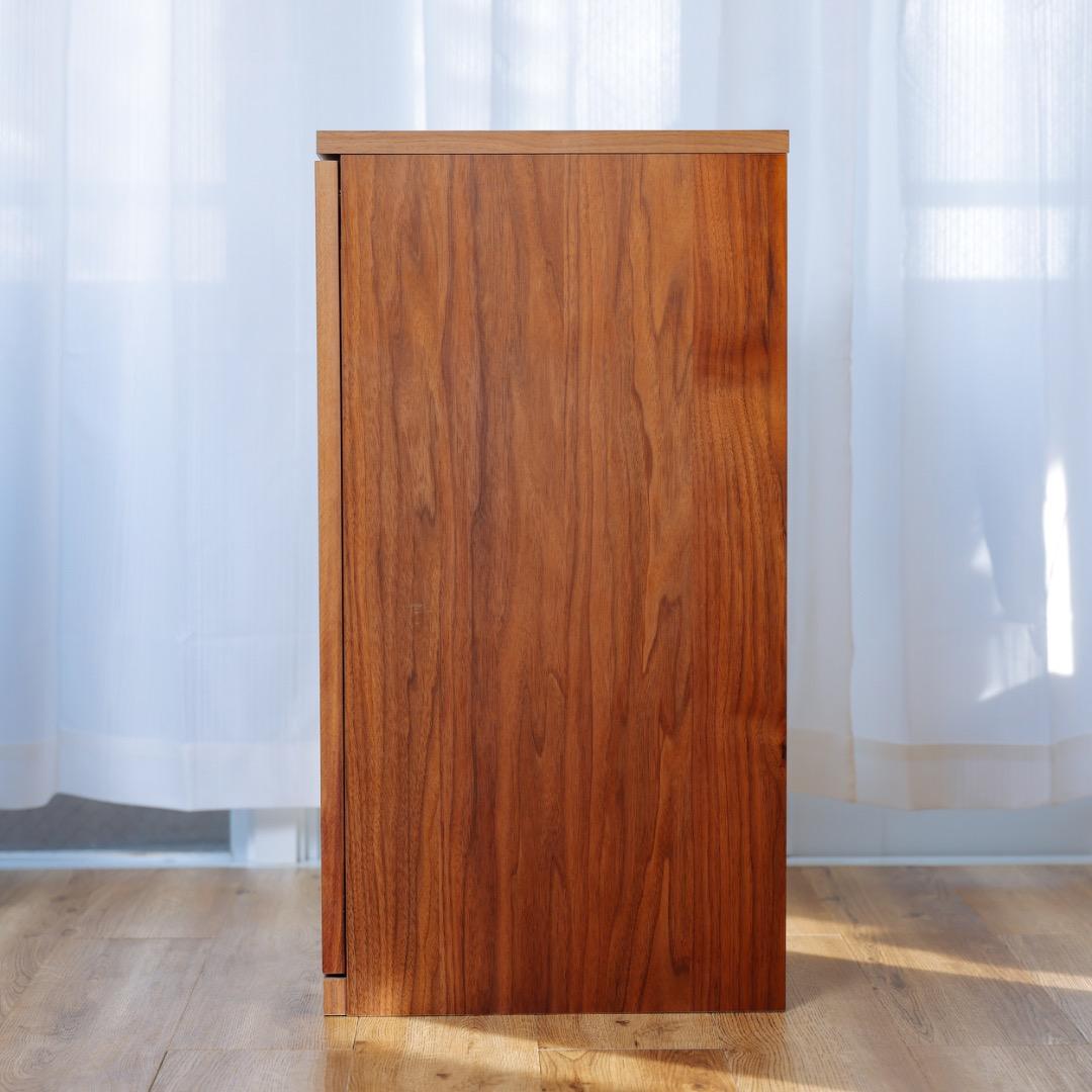 無印良品木製キャビネットガラス扉スリムウォールナット材突板2/2磯野タマさま専用