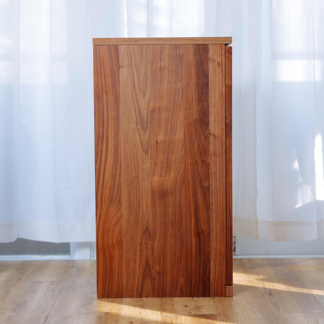 無印良品木製キャビネットガラス扉スリムウォールナット材突板2/2磯野タマさま専用