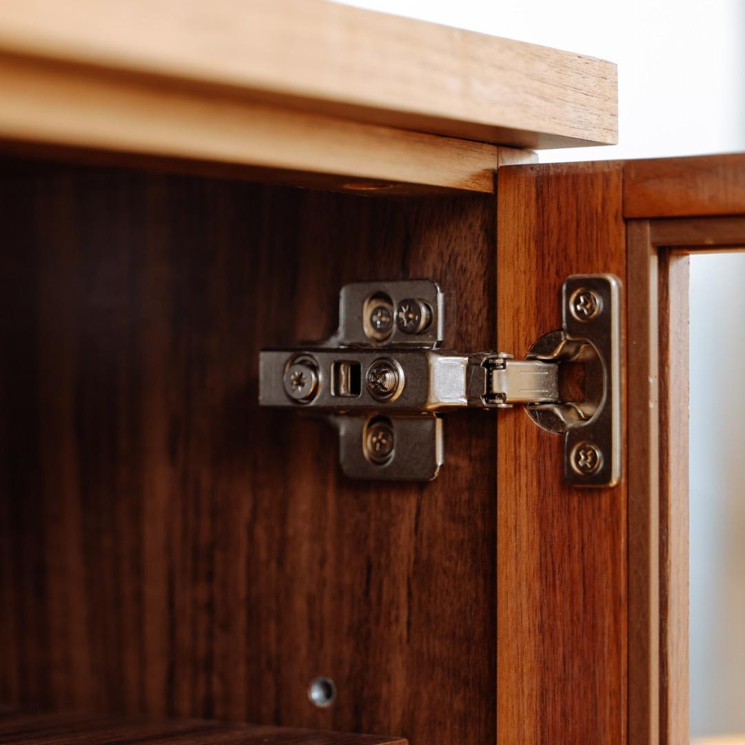 無印良品木製キャビネットガラス扉スリムウォールナット材突板2/2磯野タマさま専用