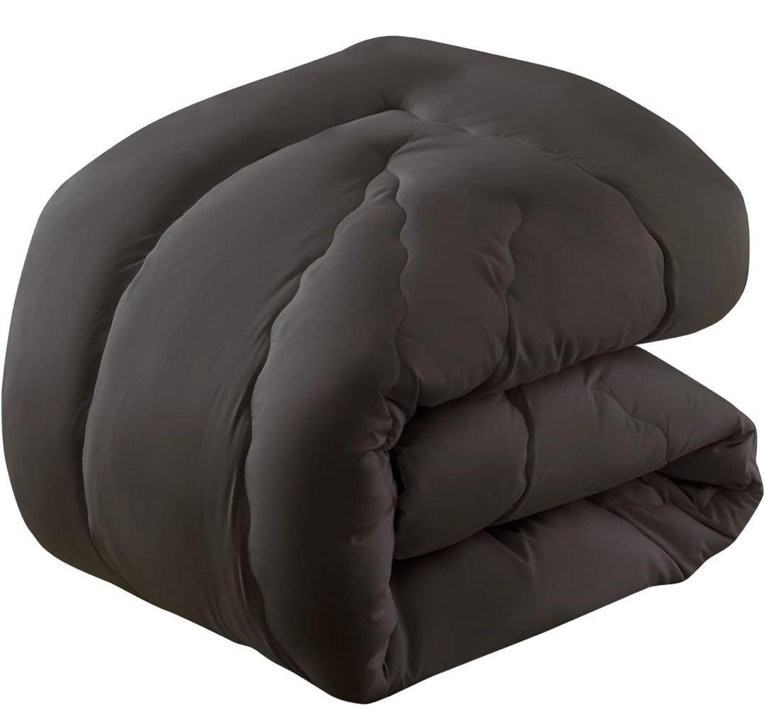 掛け布団 ダブル ブラック 軽量 抗菌防臭 オールシーズン 洗える かけ布団