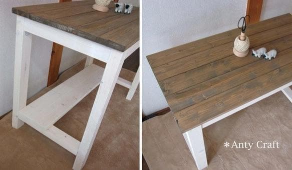 【引取可能】作業台（1/2棚付き） キッチン台 PC台 ミシン台 幅90cm