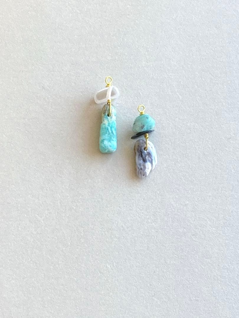 no.0514 青空アマゾナイトとグレイマーブル　一点物