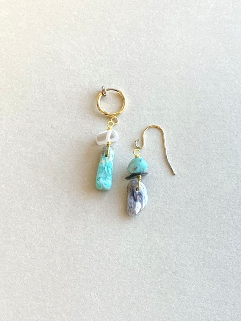 no.0514 青空アマゾナイトとグレイマーブル　一点物