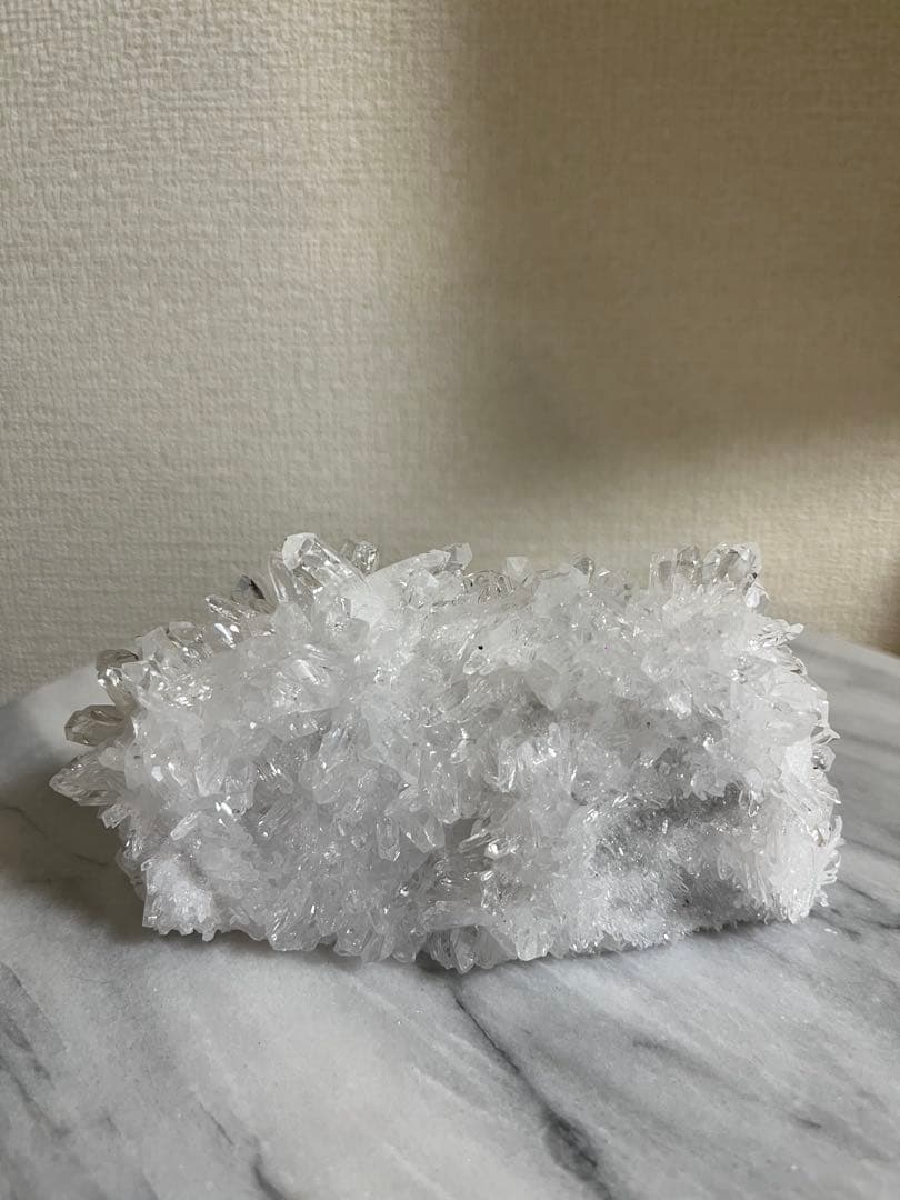 【天然石】菊花水晶　水晶クラスター　原石　貴州省産　両面タイプ　浄化　台座つき