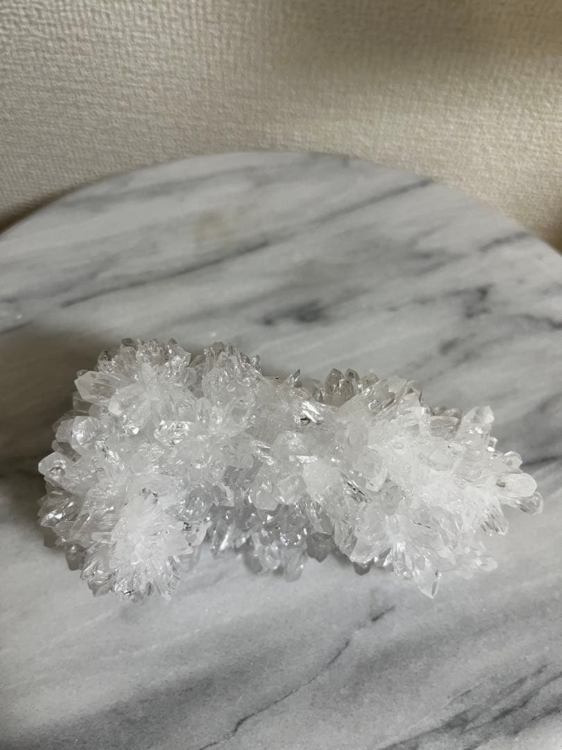 【天然石】菊花水晶　水晶クラスター　原石　貴州省産　両面タイプ　浄化　台座つき