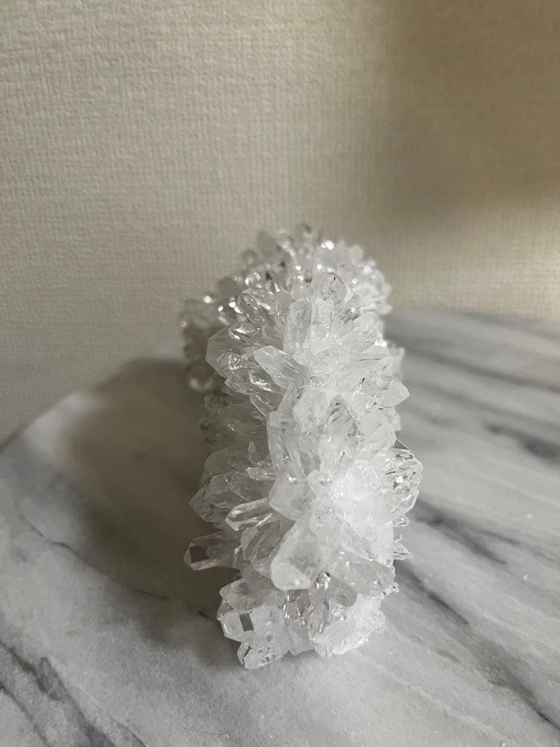 【天然石】菊花水晶　水晶クラスター　原石　貴州省産　両面タイプ　浄化　台座つき