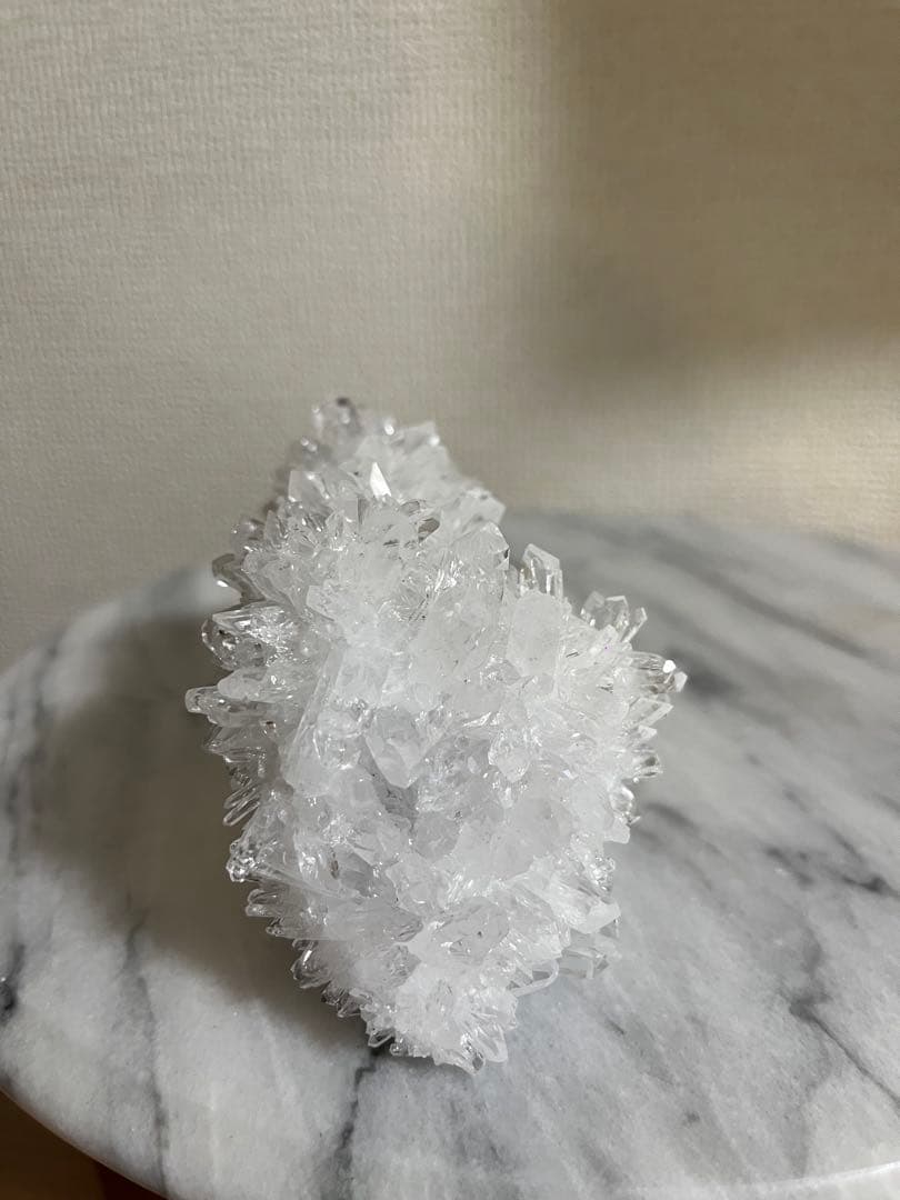 【天然石】菊花水晶　水晶クラスター　原石　貴州省産　両面タイプ　浄化　台座つき