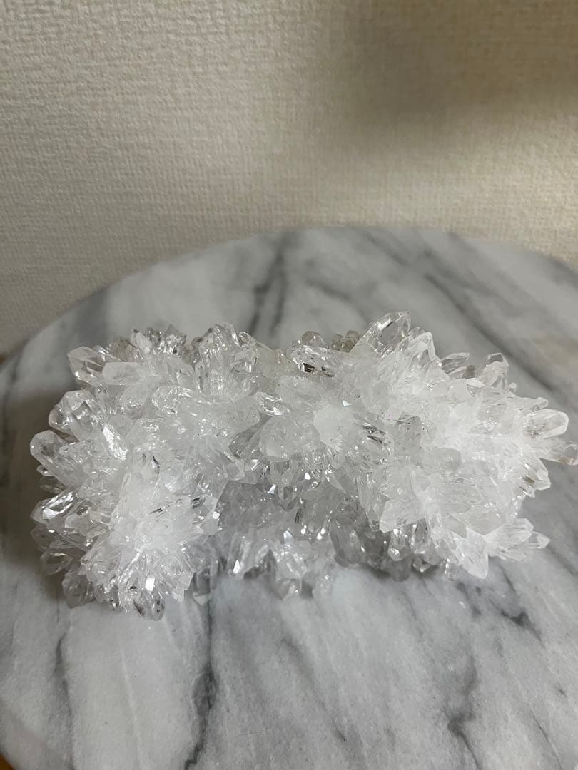 【天然石】菊花水晶　水晶クラスター　原石　貴州省産　両面タイプ　浄化　台座つき