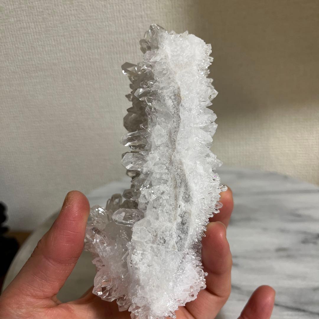 【天然石】菊花水晶　水晶クラスター　原石　貴州省産　両面タイプ　浄化　台座つき