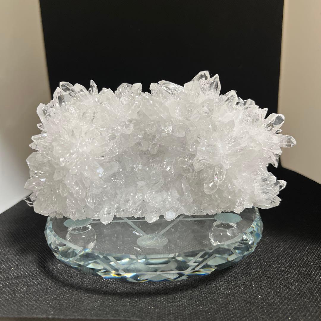 【天然石】菊花水晶　水晶クラスター　原石　貴州省産　両面タイプ　浄化　台座つき