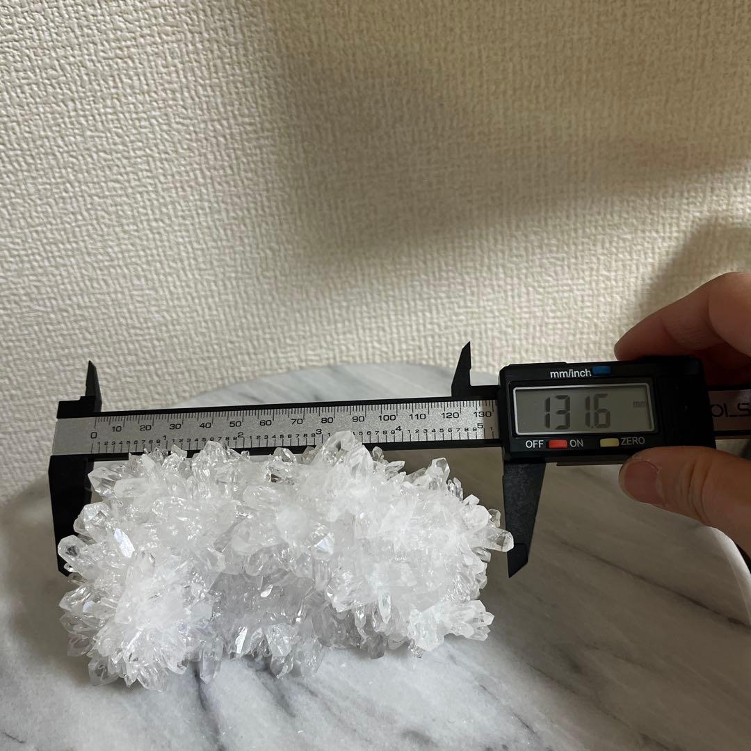 【天然石】菊花水晶　水晶クラスター　原石　貴州省産　両面タイプ　浄化　台座つき