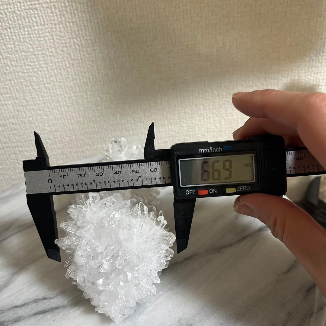 【天然石】菊花水晶　水晶クラスター　原石　貴州省産　両面タイプ　浄化　台座つき