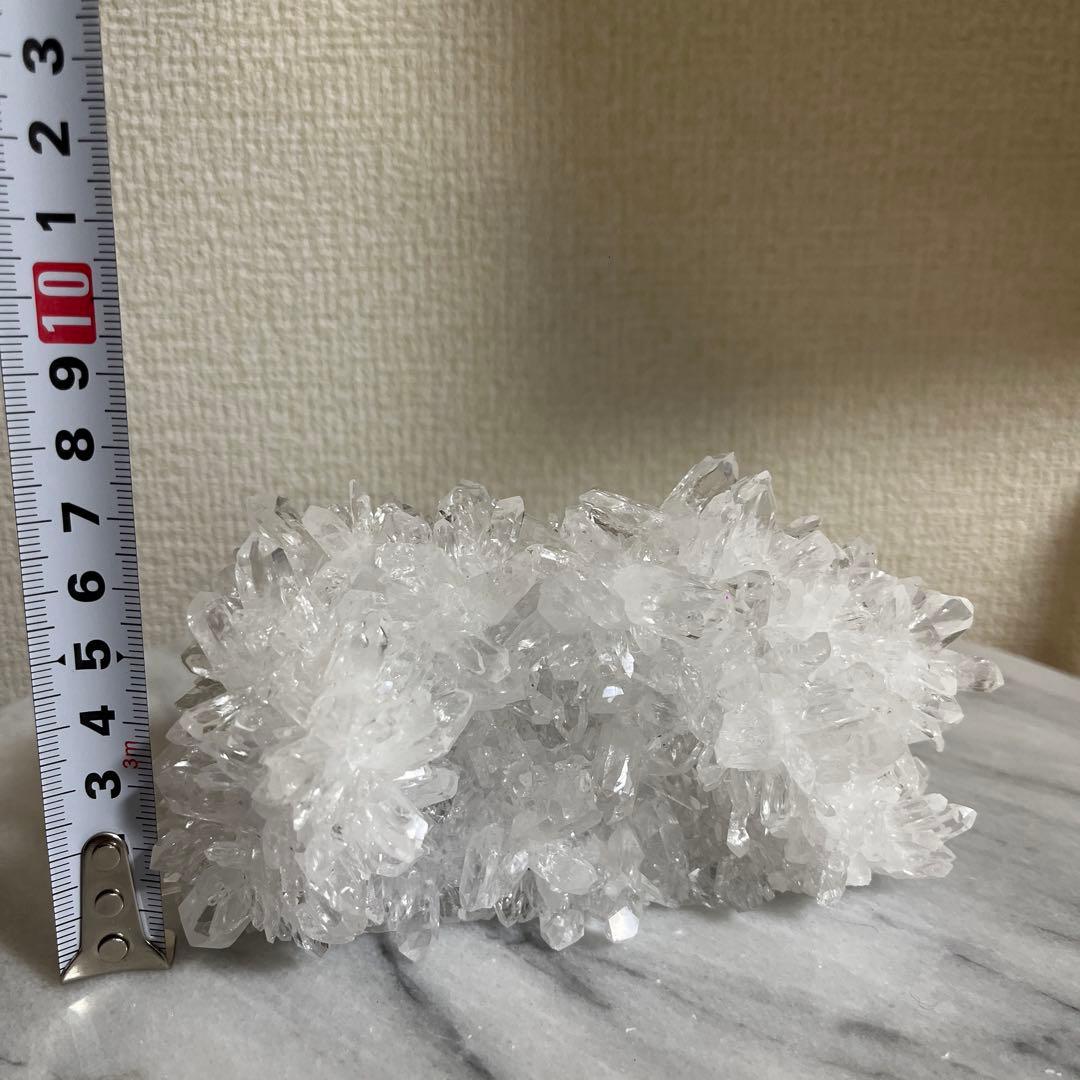 【天然石】菊花水晶　水晶クラスター　原石　貴州省産　両面タイプ　浄化　台座つき