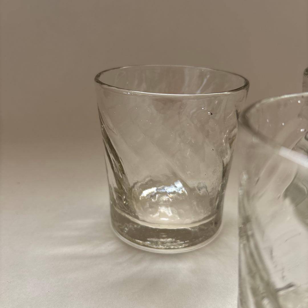 倉敷ガラス　小谷真三　ガラスコップ　4客　民藝