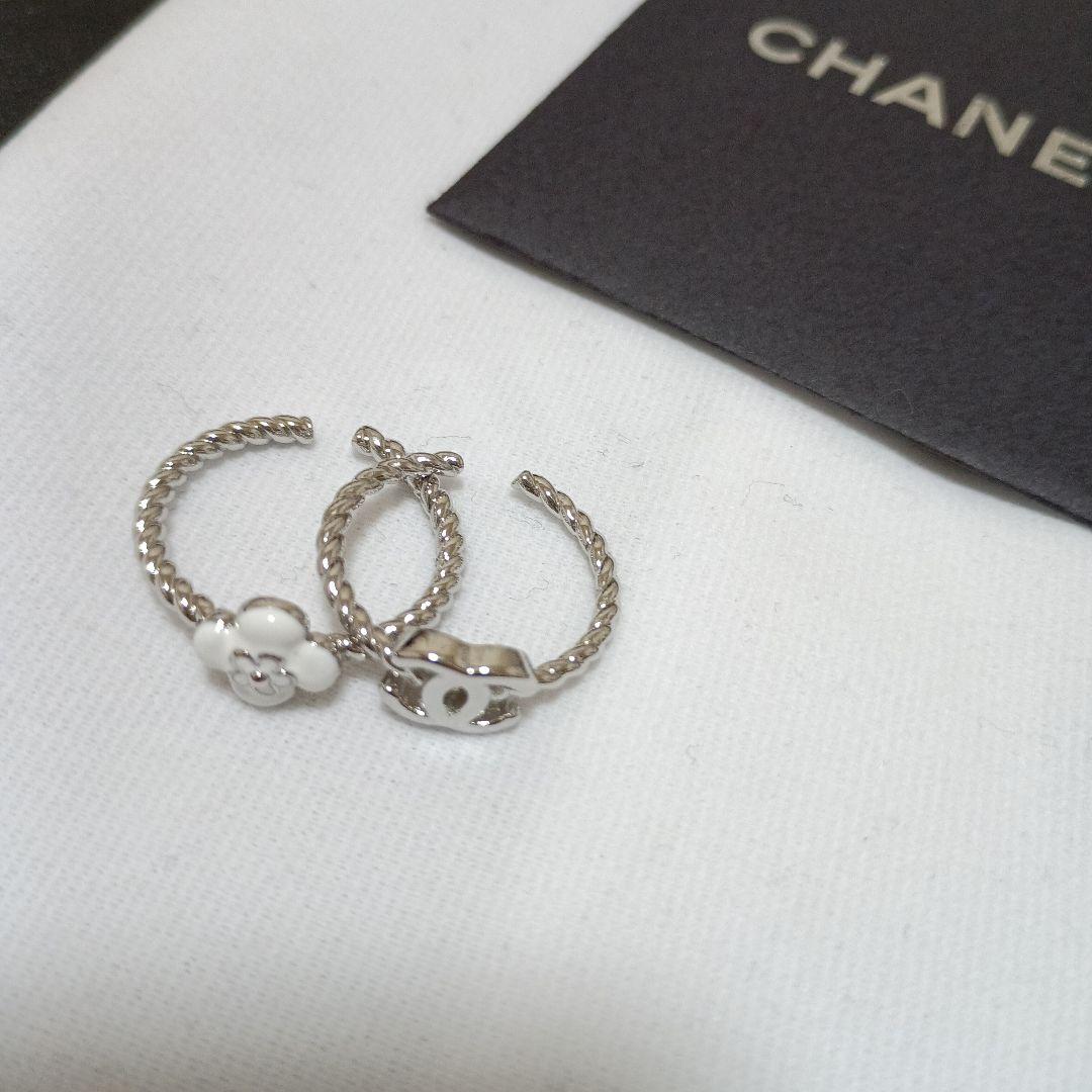 CHANEL ホワイトフラワー CCロゴ リングセット　ノベルティ