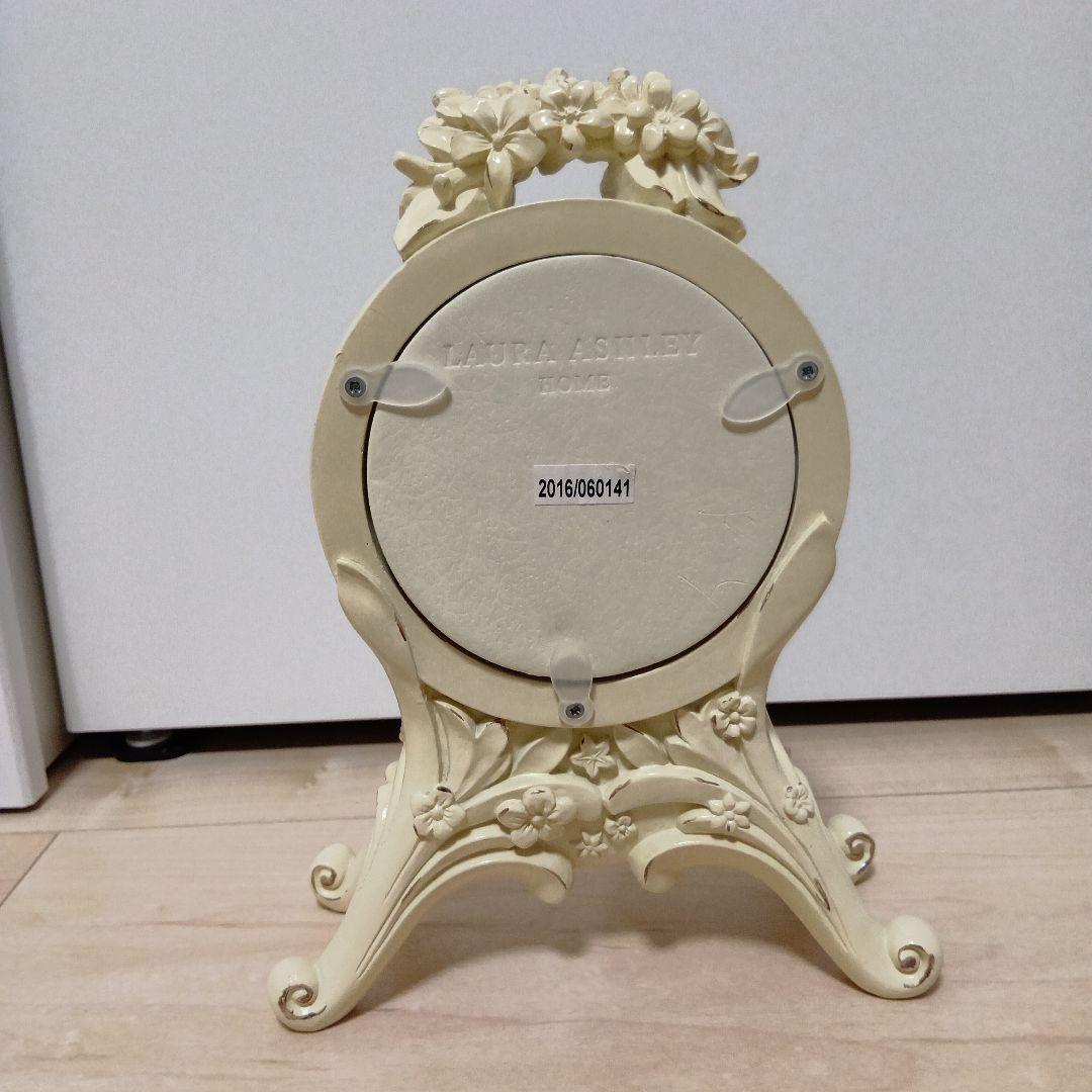 LAURA ASHLEY フラワー装飾 置時計 アイボリー