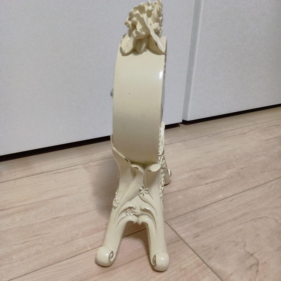 LAURA ASHLEY フラワー装飾 置時計 アイボリー