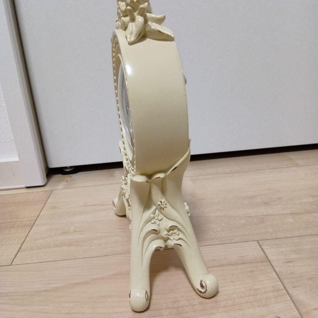 LAURA ASHLEY フラワー装飾 置時計 アイボリー