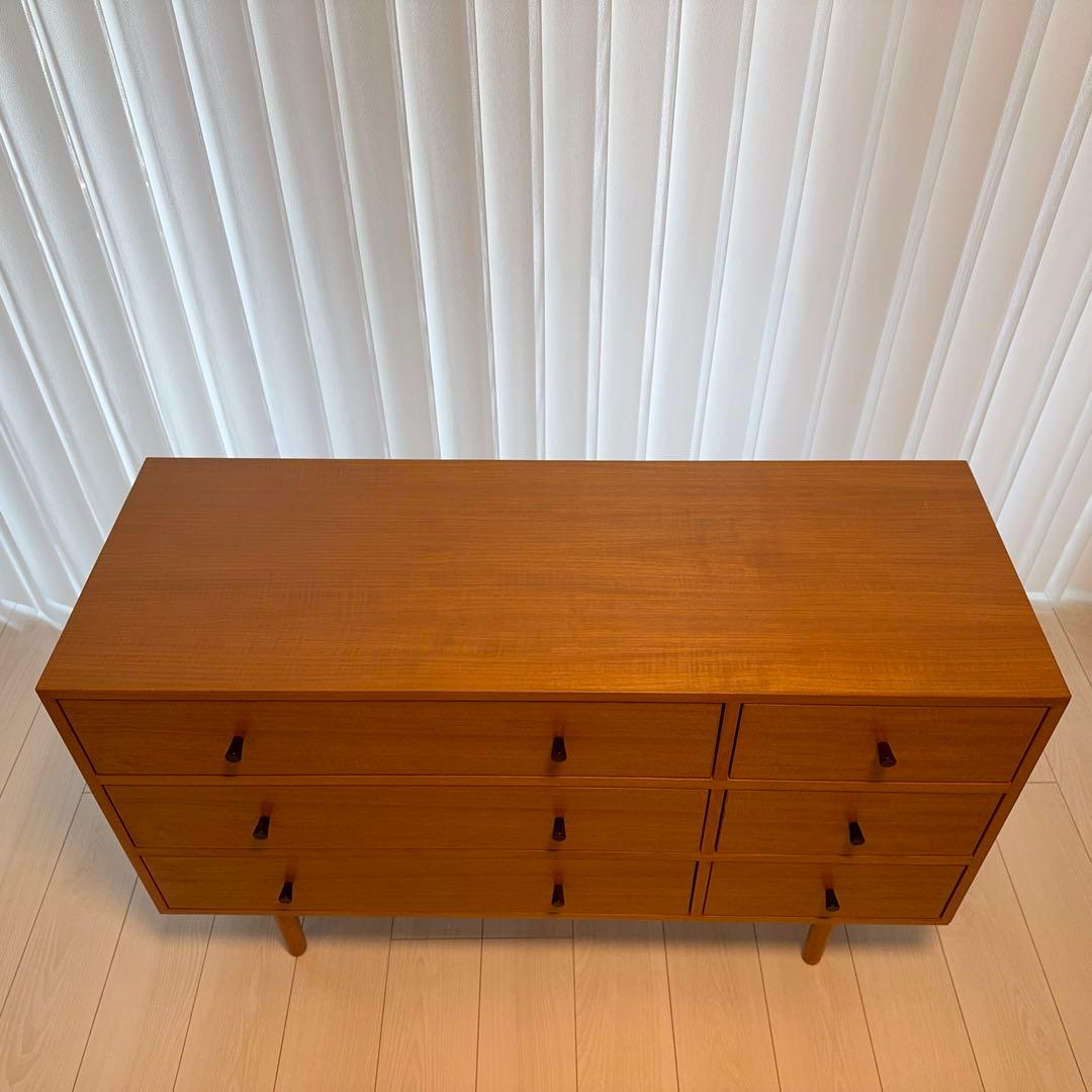 CHLOROS 北欧 ワイドチェスト 116cm チーク クロロス