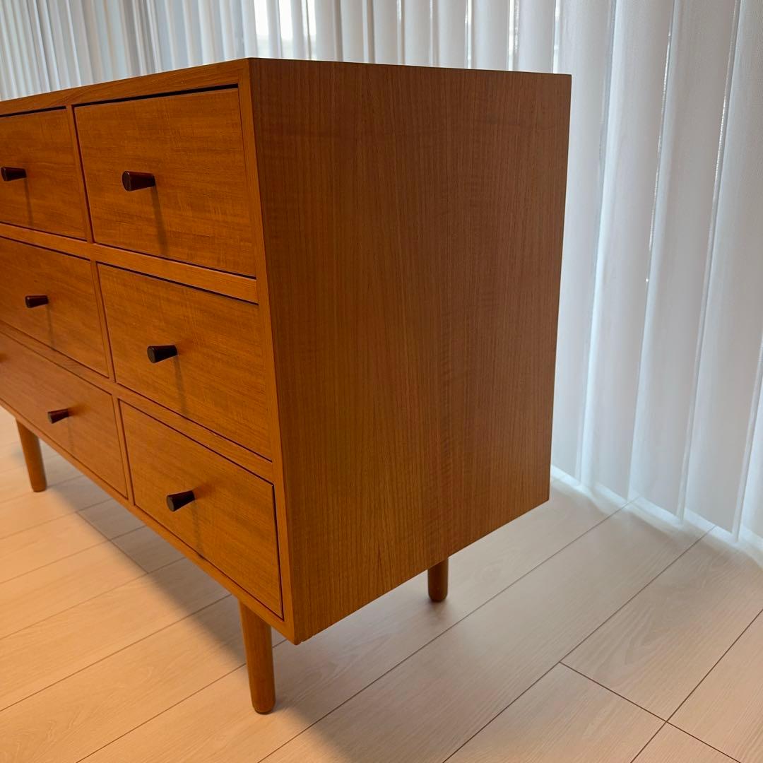 CHLOROS 北欧 ワイドチェスト 116cm チーク クロロス