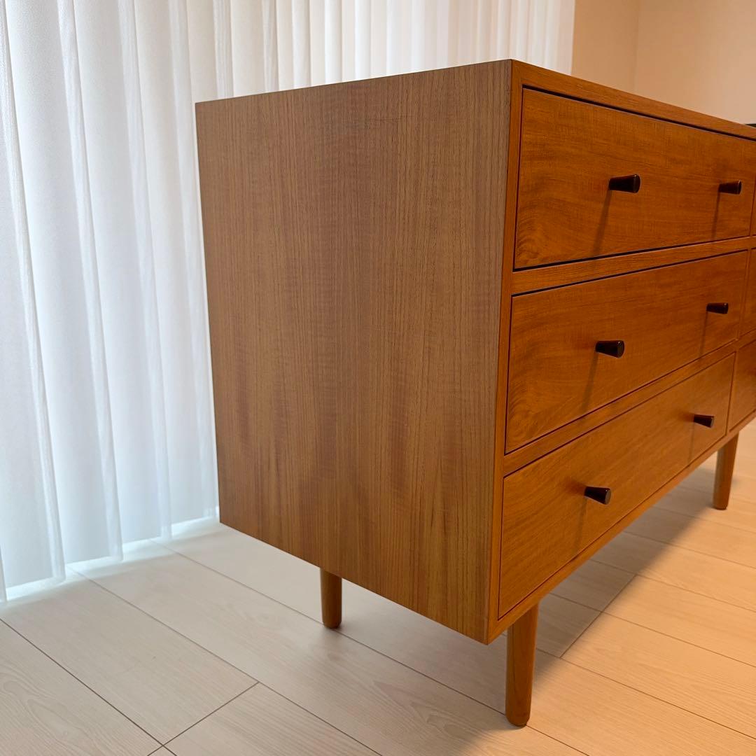 CHLOROS 北欧 ワイドチェスト 116cm チーク クロロス