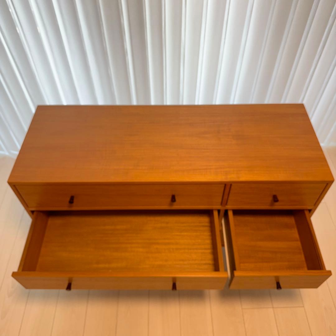 CHLOROS 北欧 ワイドチェスト 116cm チーク クロロス