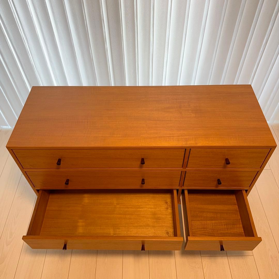 CHLOROS 北欧 ワイドチェスト 116cm チーク クロロス