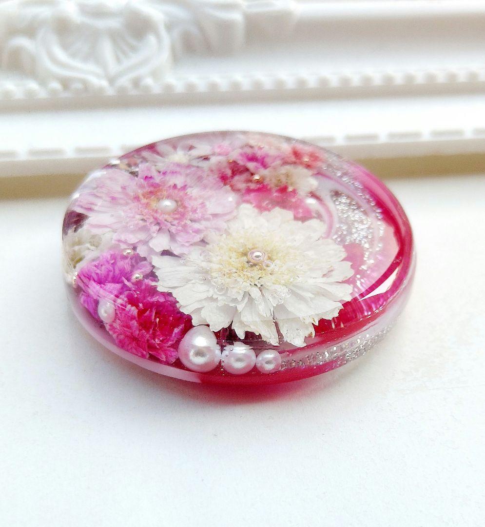 【1571】レジン　マトリカリア　ヘアゴム　ポニーフック　ブロ―チ　ハンドメイド