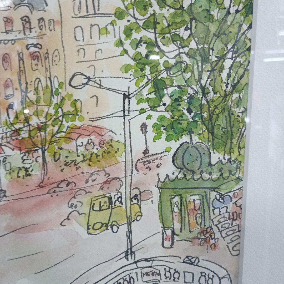 7776)水彩画　藤森悠二（ふじもりゆうじ）の「シャンゼリゼ通り」