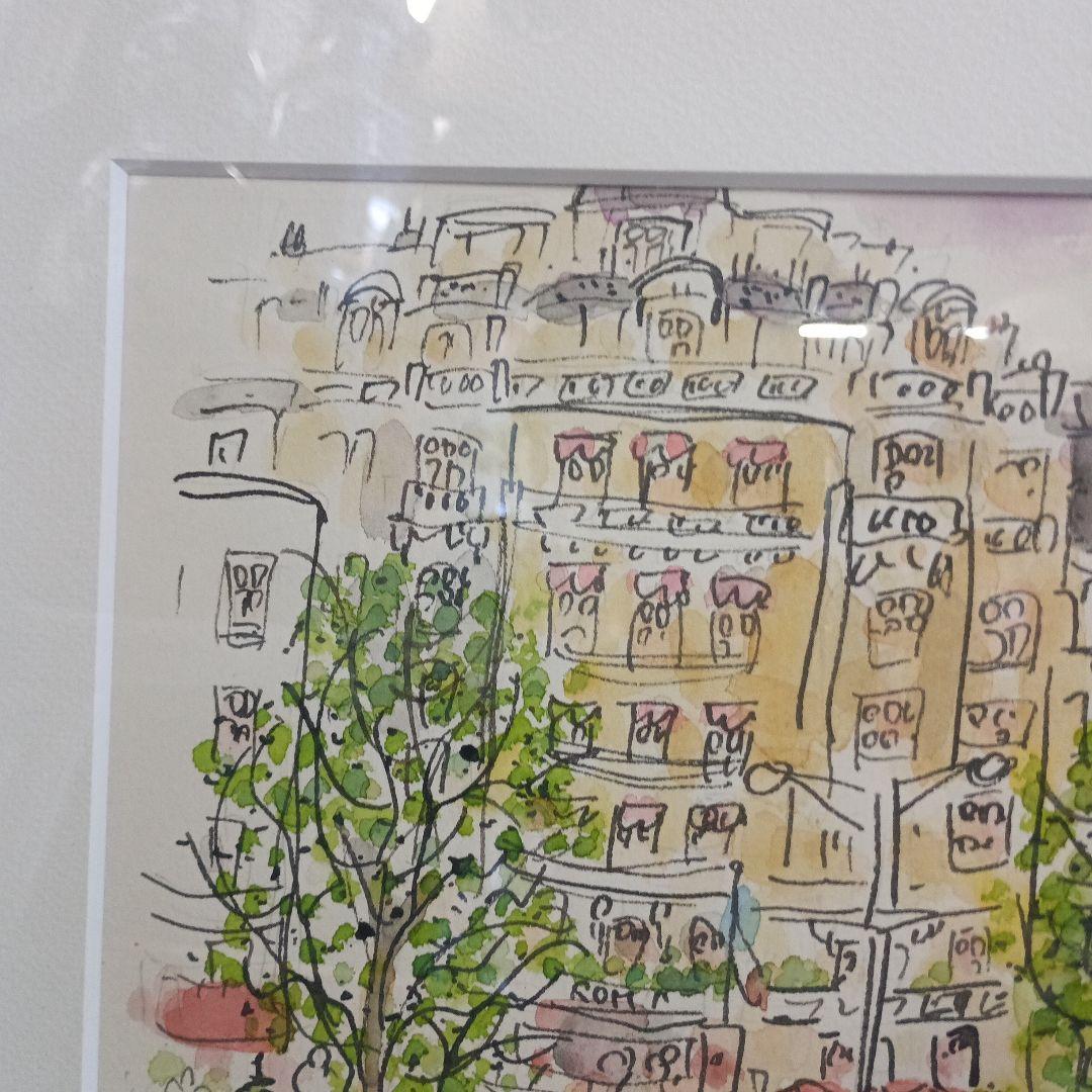 7776)水彩画　藤森悠二（ふじもりゆうじ）の「シャンゼリゼ通り」