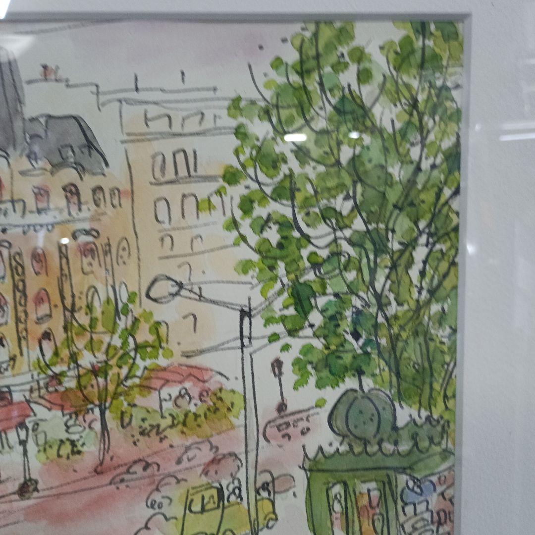 7776)水彩画　藤森悠二（ふじもりゆうじ）の「シャンゼリゼ通り」