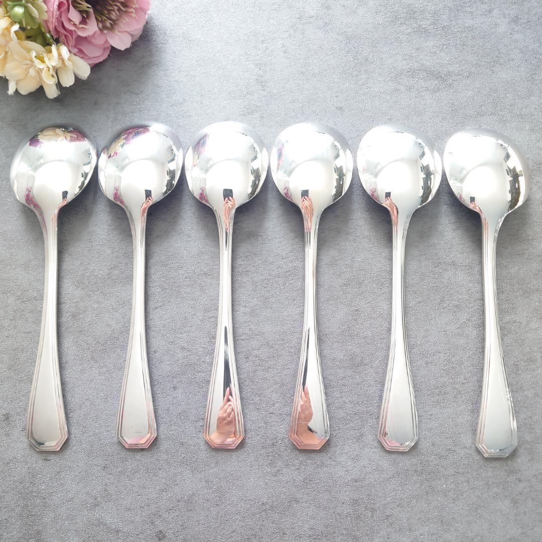 希少 美品 クリストフル アメリカ コンソメスプーン 6点