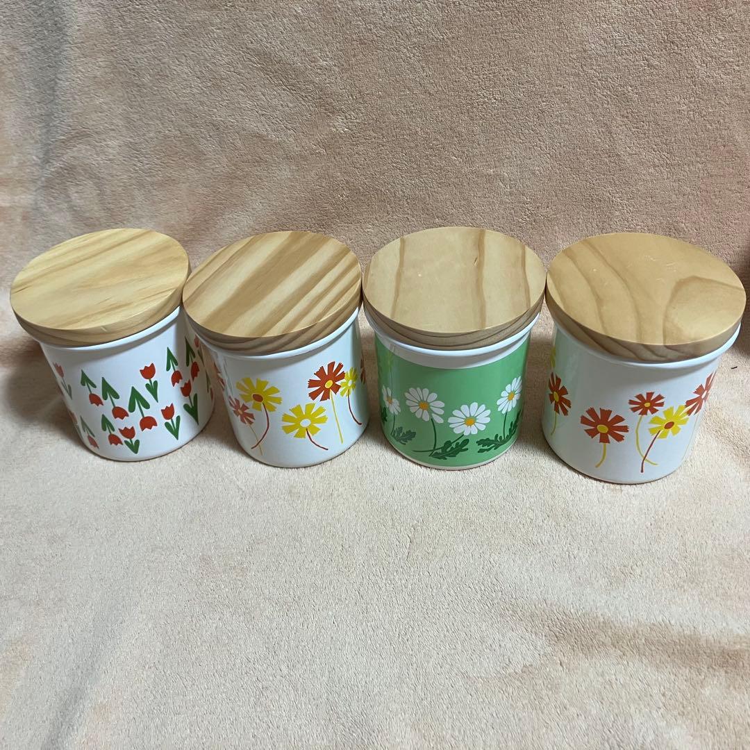 新品未使用！アリリアレトロ ホーロー キャニスター 4個セット