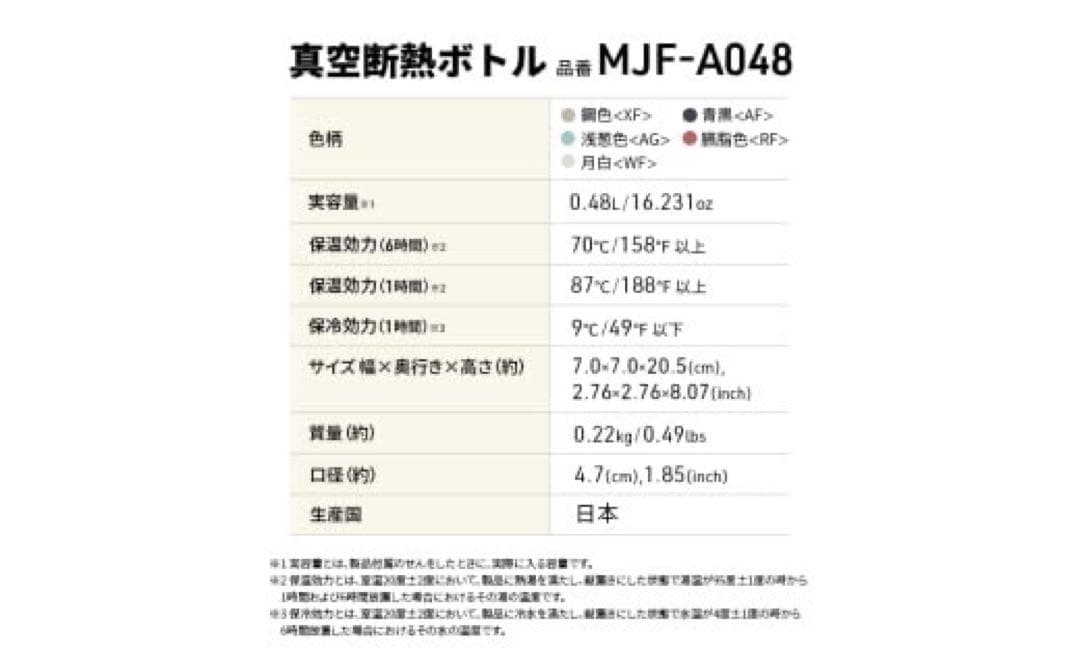 【店頭展示品】タイガーTIGER 真空断熱ボトル MJF-A0 3本まとめ売り