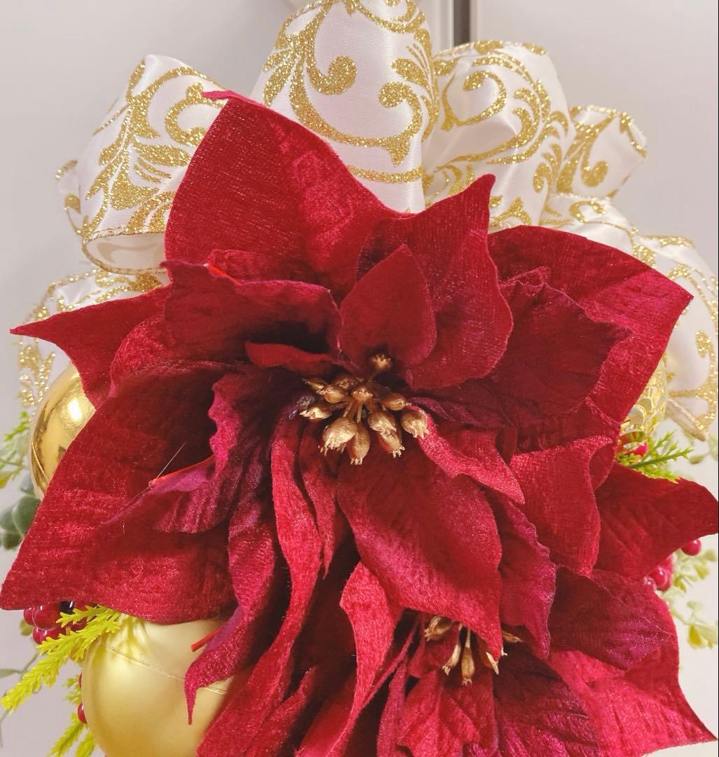 ✴︎豪華クリスマススワッグ✴︎クリスマスリースフラワーリース　造花