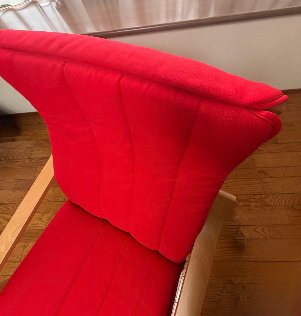 【廃盤希少】ロッキングチェア レッド×ナチュラル（分解発送・送料込）