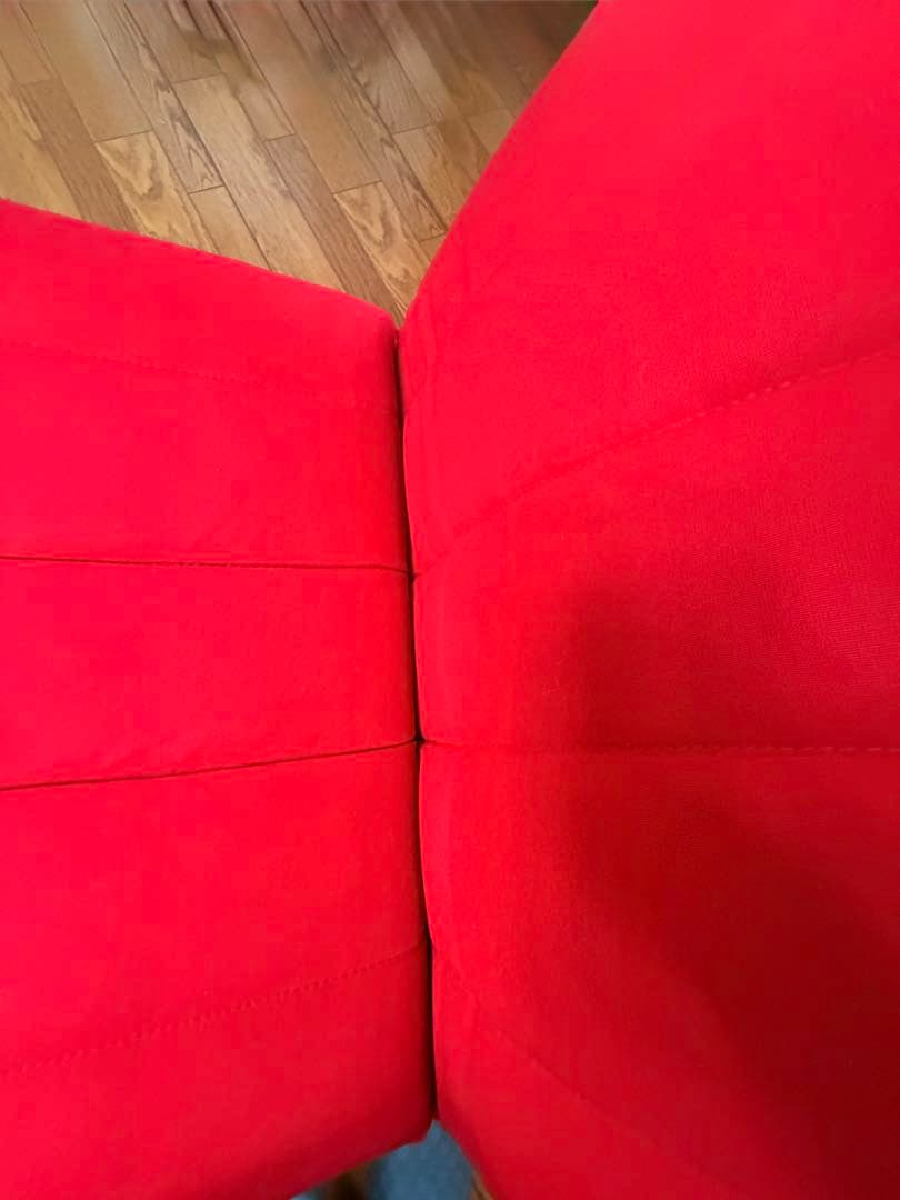 【廃盤希少】ロッキングチェア レッド×ナチュラル（分解発送・送料込）