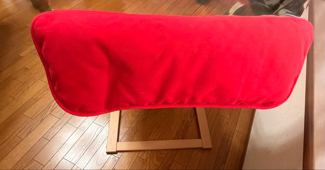 【廃盤希少】ロッキングチェア レッド×ナチュラル（分解発送・送料込）