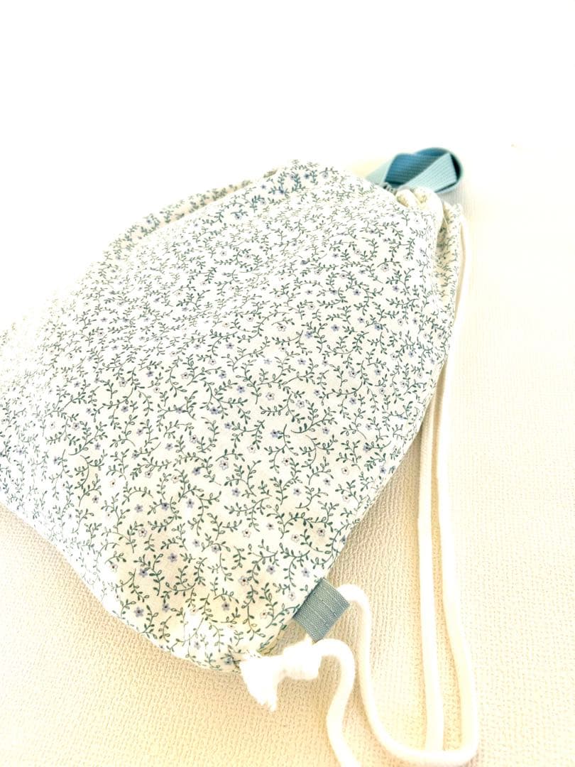 入園入学 3点セット レッスンバッグ/上履き入れ/体操着袋＊花柄＊水色