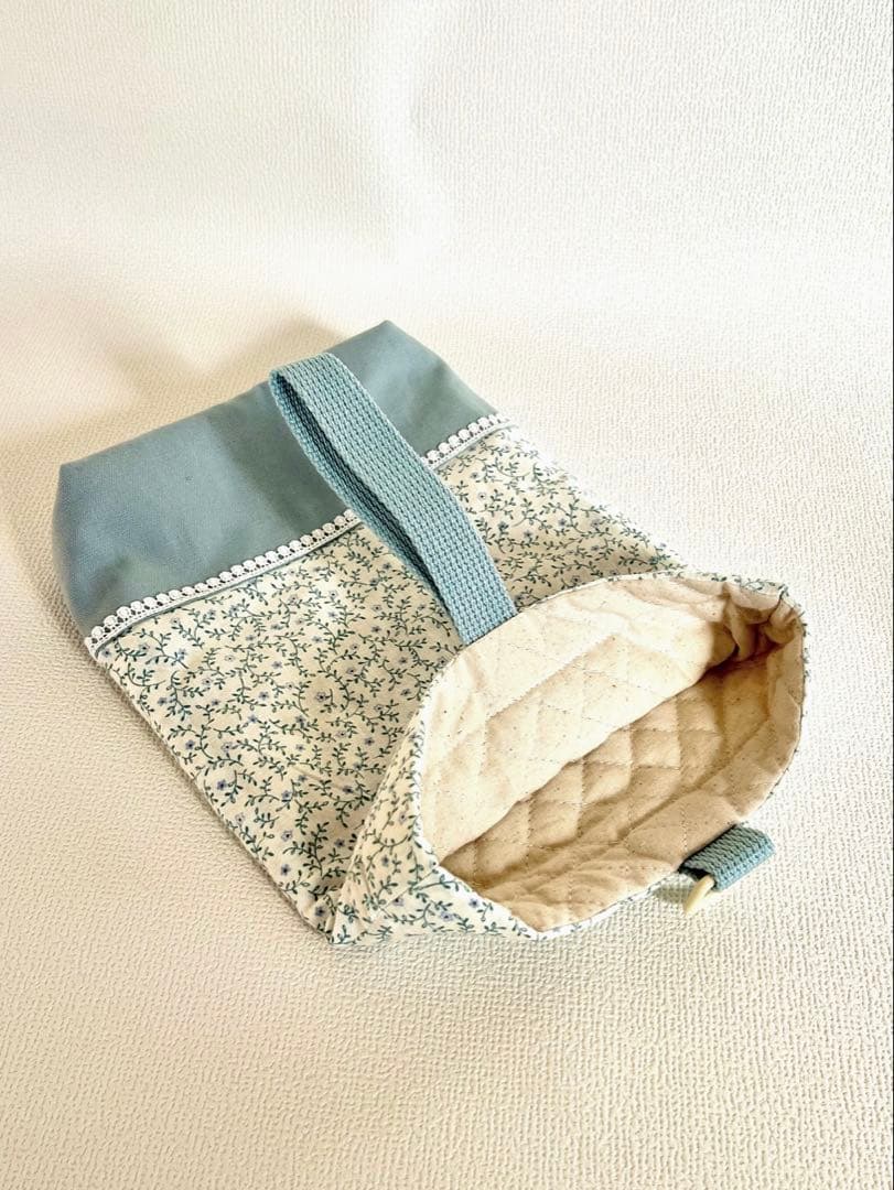 入園入学 3点セット レッスンバッグ/上履き入れ/体操着袋＊花柄＊水色