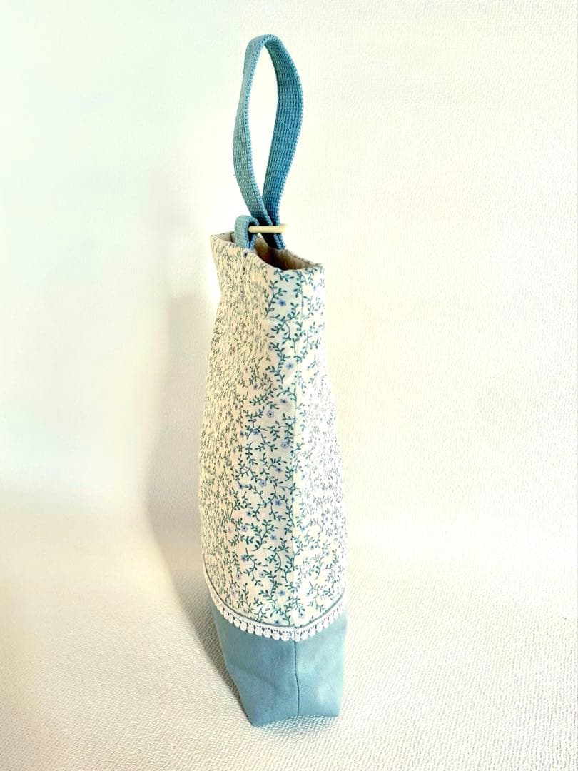 入園入学 3点セット レッスンバッグ/上履き入れ/体操着袋＊花柄＊水色