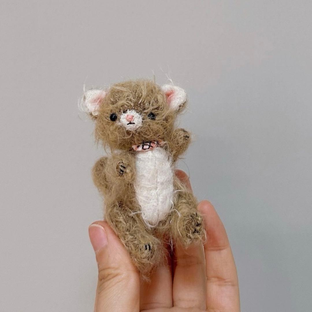 ミニミニ仔猫 ぬいぐるみ アーティストベア 海外作家様 人形のお供 テディベア
