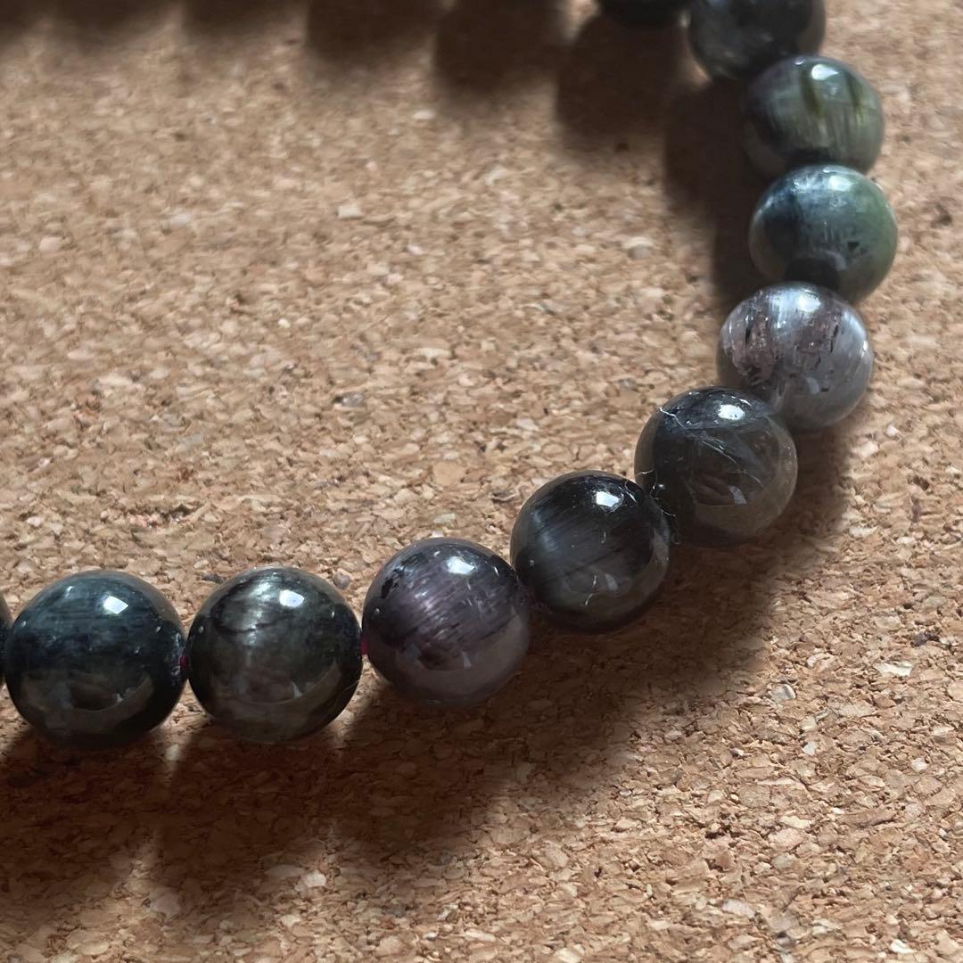 【希少】キャッツアイトルマリン ブレスレット 7.5㎜ 16㎝ 新春セール開催中