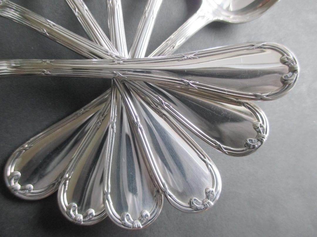 極美品☆仏蘭西高級銀器クリストフルシルバー銀P　コーヒースプーン6本　リュバン