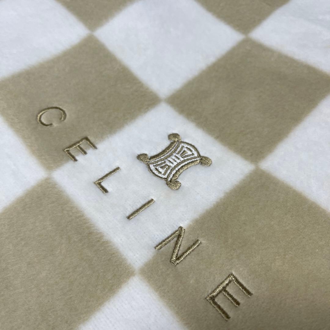 CELINE セリーヌ　綿毛布　市松模様