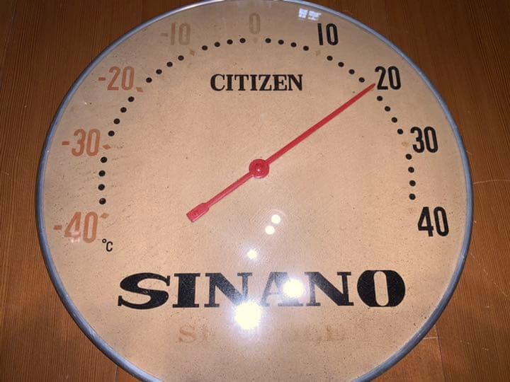 動作品　昭和レトロ　シチズン 温度計　SINANO SKI-POLE柄