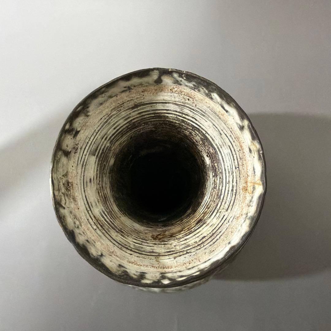 炻器双魚耳付 花挿 花入 安原喜明 作