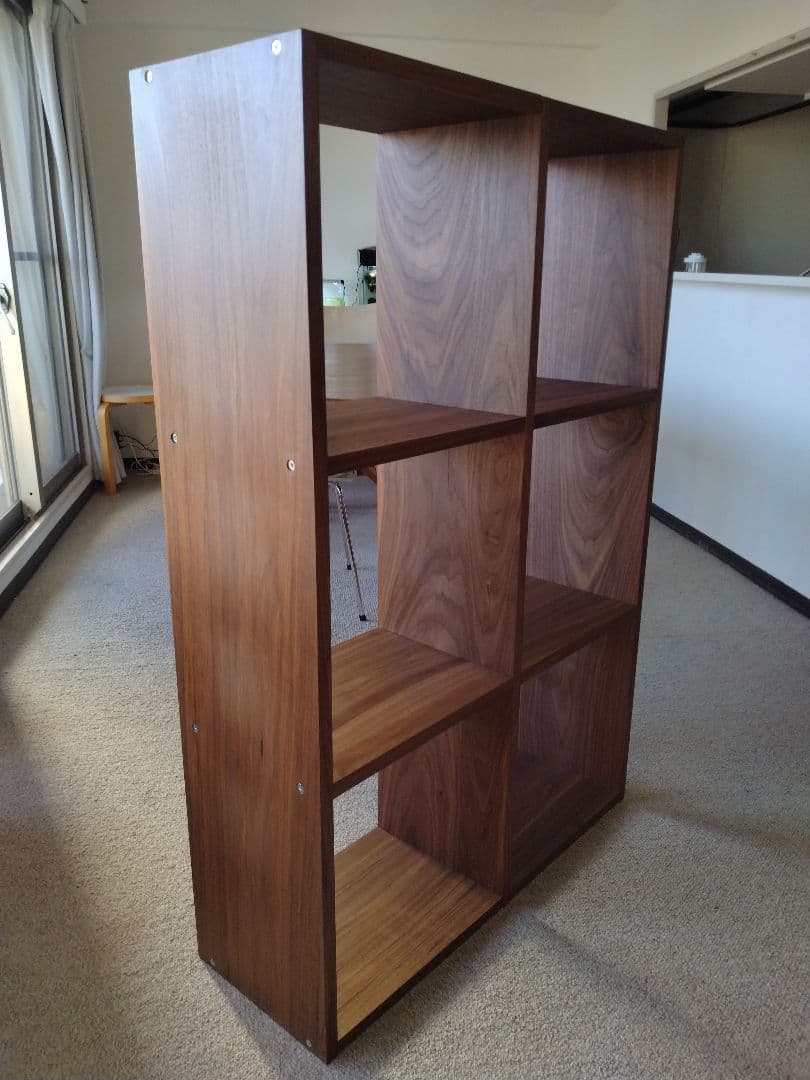 【美品】MUJI無印良品 スタッキングシェルフ3×2/ウォルナット材/ラック棚